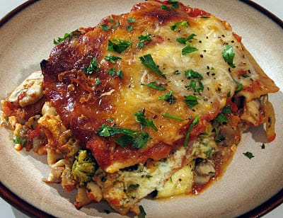 Lasagna with Turkey Italian Sausage and Vegetables