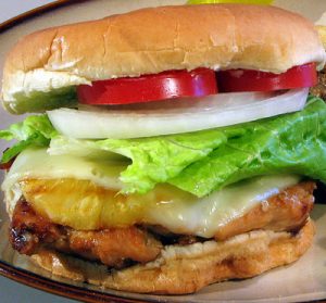Chicken Teriyaki with Grilled Pineapple Sandwich
