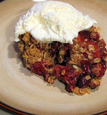 Mixed Berry Crisp with Homemade Whipped Cream