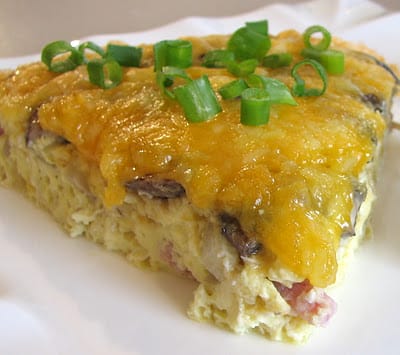 Ham, Mushroom and Cheddar Frittata | For the Love of Cooking