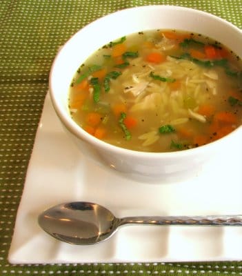 Chicken, Basil and Orzo Soup