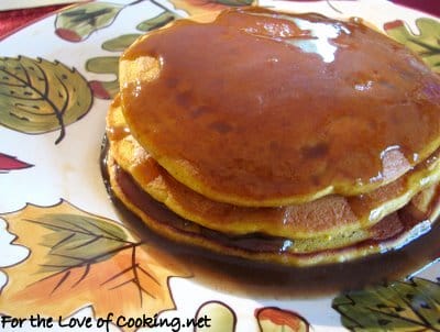Pumpkin Pancakes with Cinnamon Syrup