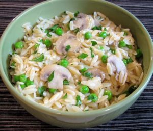 Orzo with Mushrooms, Peas, and Parmesan