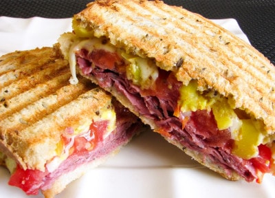 Pastrami, Peppers, Swiss, and Tomato on Rye
