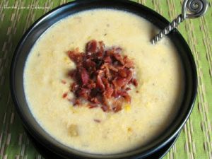 Corn and Fingerling Potato Chowder with Bacon
