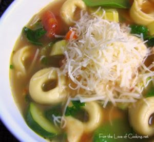 Vegetable Soup with Cheese Tortellini
