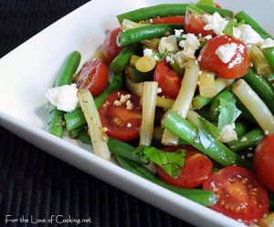 Green and Yellow Beans, Tomatoes, and Basil in a Balsamic Vinaigrette