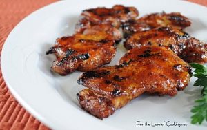Spicy Honey Brushed Chicken Thighs