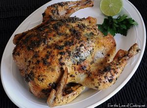 Slow Roasted Chicken with Cilantro-Lime Butter