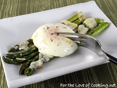 Parmesan Roasted Asparagus Topped with a Poached Egg