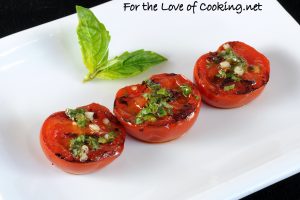 Grilled Tomatoes with Basil, Garlic, and Lemon