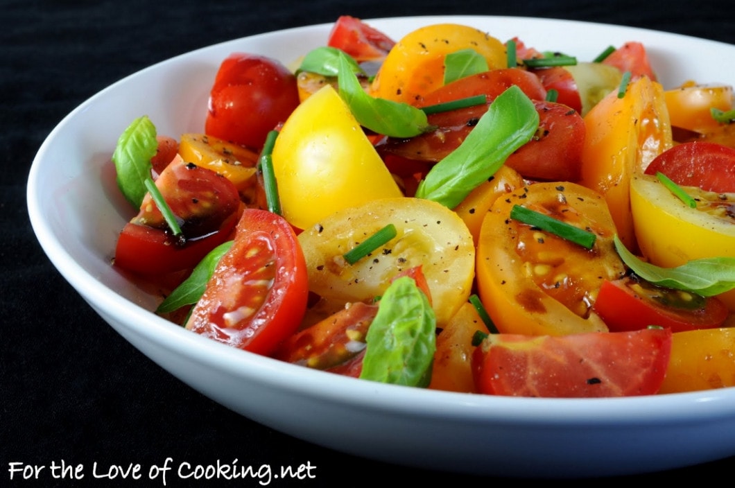 Tomato Salad with Fresh Herbs and a Balsamic Reduction