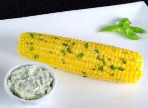Corn on the Cob with Basil Garlic Butter