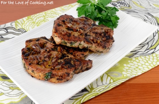 Herb Pork Chops with Caramelized Shallots