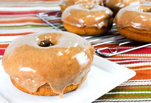 Baked Pumpkin Donuts with Maple-Cinnamon Glaze