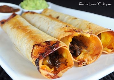Shredded Beef and Cheddar Baked Flautas