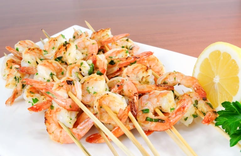 Garlic and Herb Shrimp Skewers | For the Love of Cooking