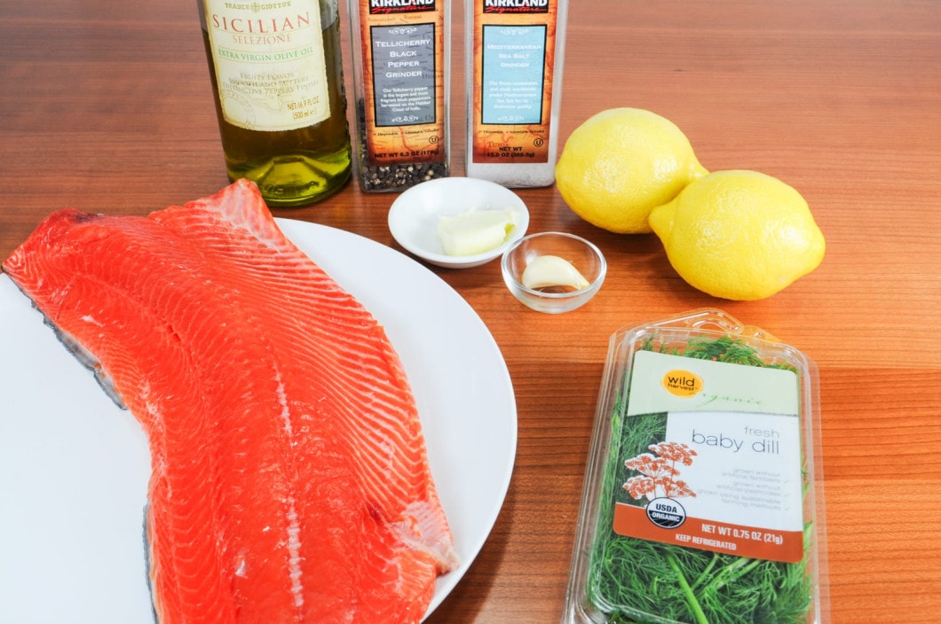 Salmon with Garlic, Lemon, and Dill