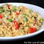 Roasted Garlic Couscous with Tomatoes, Dill, Onion, and Spinach