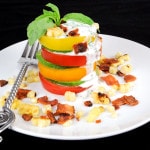 Tomato Stack Salad with Corn, Bacon, and Avocado