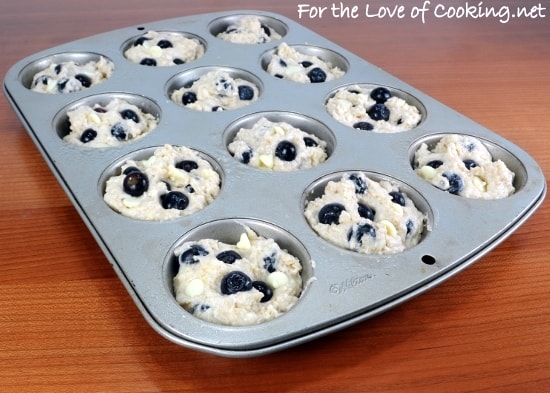 Blueberry and White Chocolate Muffins