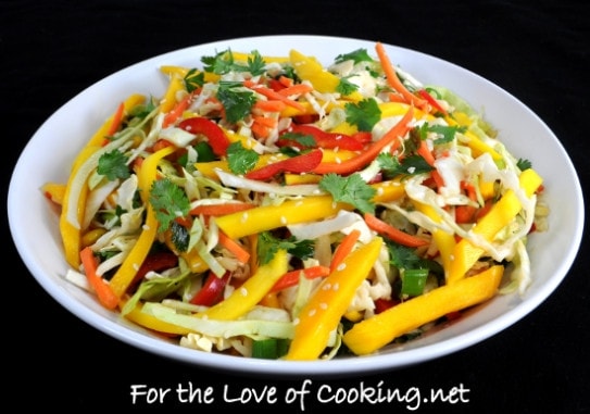 Asian Cabbage Mango Slaw | For the Love of Cooking