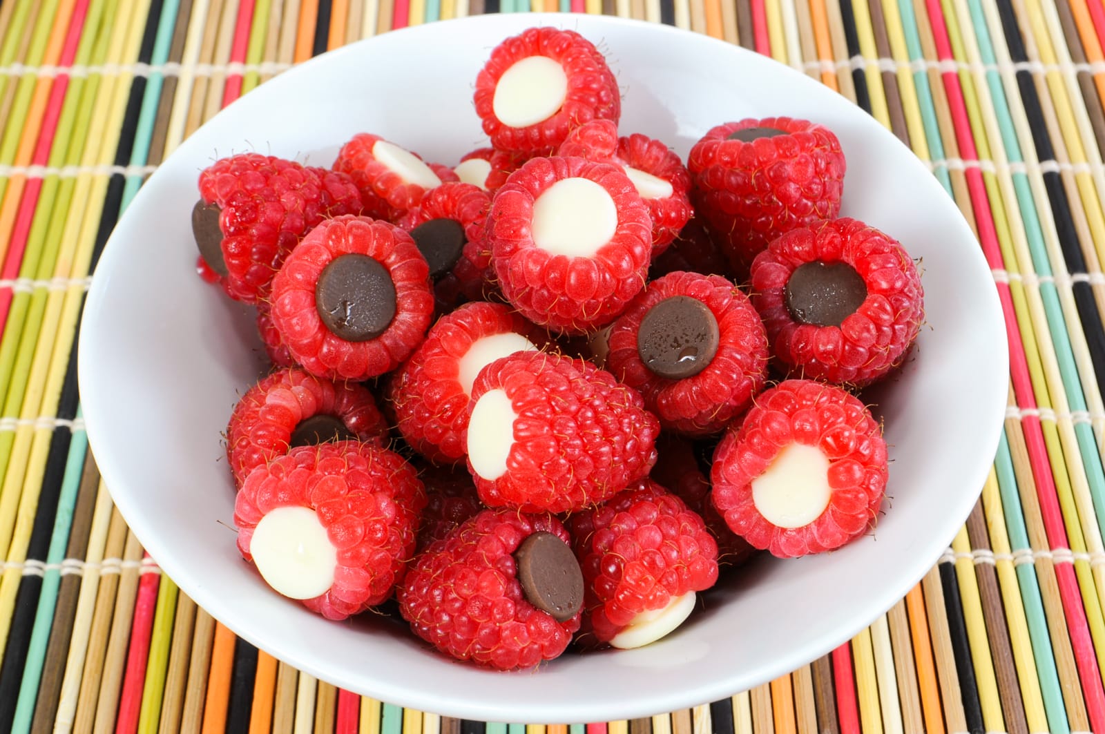 Chocolate Stuffed Raspberries