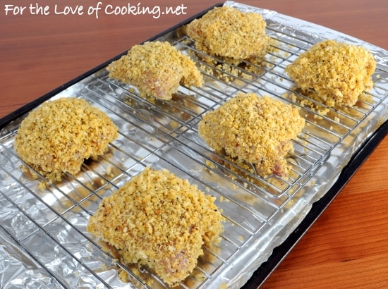 Oven-Fried Buttermilk-Mustard Chicken Thighs with Panko