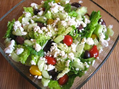 Greek Salad with Lemon Garlic Dressing