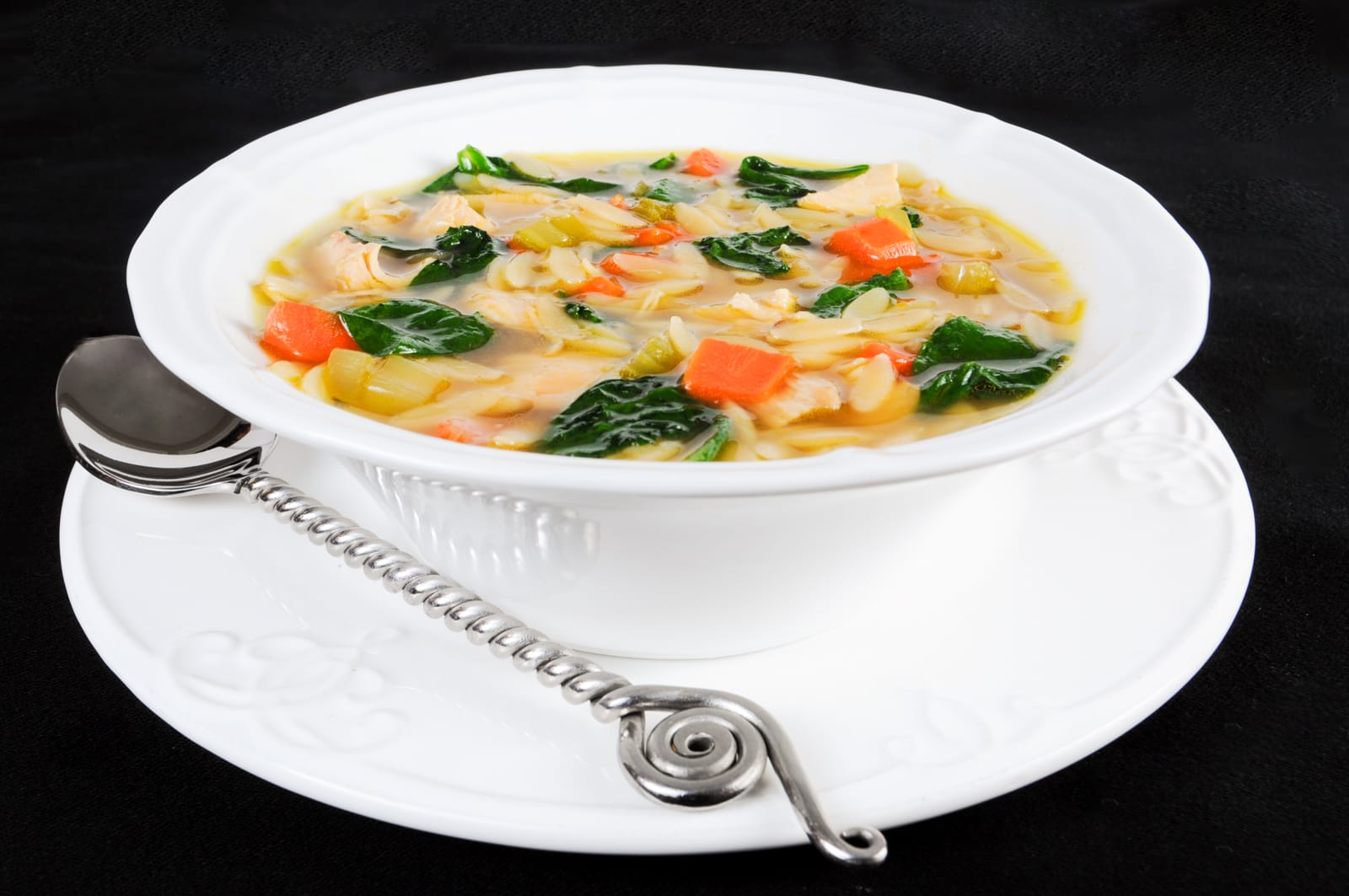 Turkey and Orzo Soup with Spinach