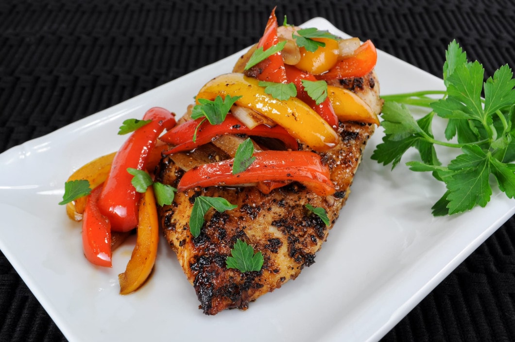 Roast Chicken with Balsamic Peppers