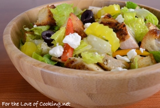 Greek Chicken Salad with Homemade Croutons