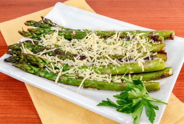 Pan Roasted Asparagus with Garlic and Parmesan