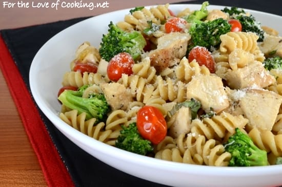 Rotini Pasta With Chicken Broccoli Tomatoes Parmesan And Fresh
