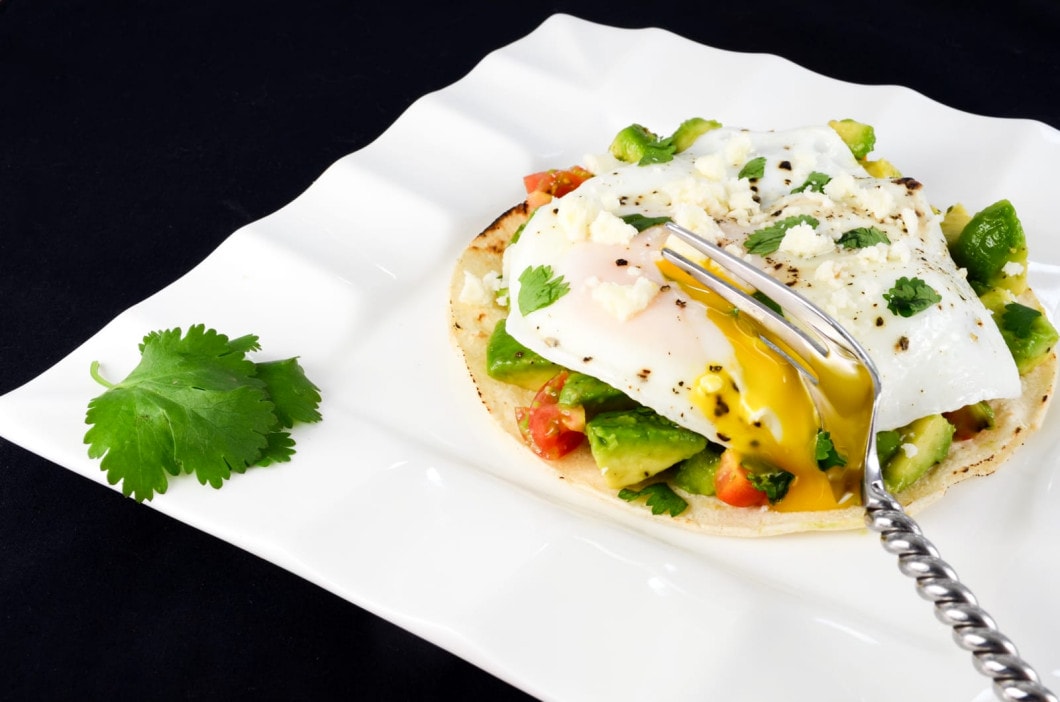 Breakfast Taco with Avocado Salsa and Steamed Egg