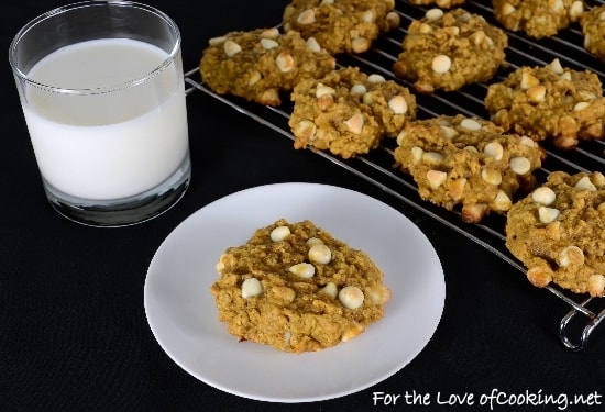 Pumpkin-Oatmeal Cookies with White Chocolate Chips