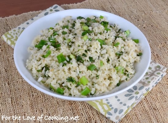 Garlic Rice with Green Onions and Cilantro