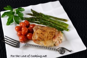 Simple Chicken Thighs with Roasted Asparagus and Tomatoes…A one pot meal!