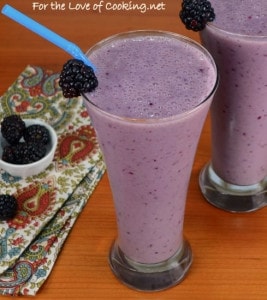 Blackberry, Banana, and Peach Smoothie