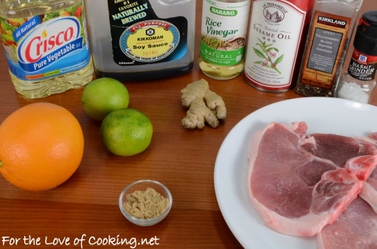 Ginger-Sesame Thin Cut Pork Chops