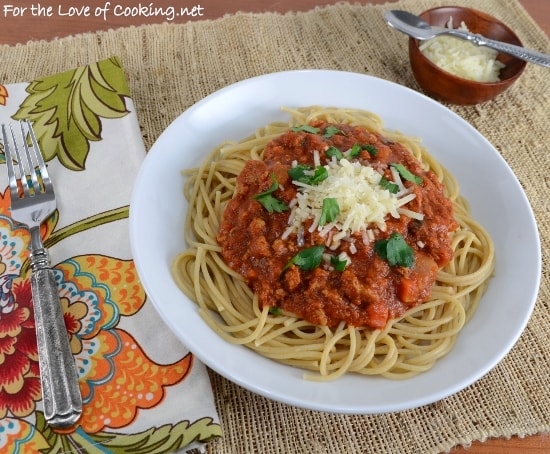 Slow Simmered Meat Sauce with Ground Turkey and Italian Sausage