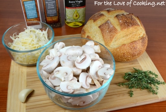 Roasted Mushroom & Swiss on Garlicky Sourdough