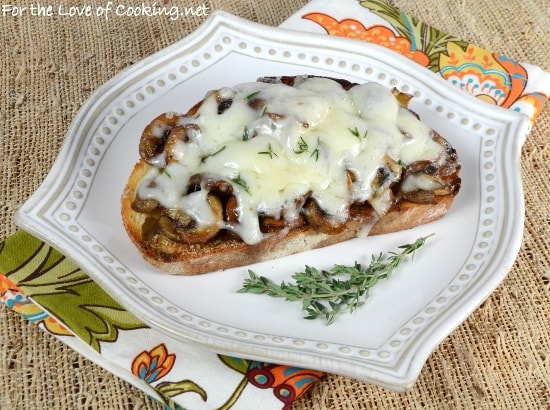 Roasted Mushroom & Swiss on Garlicky Sourdough