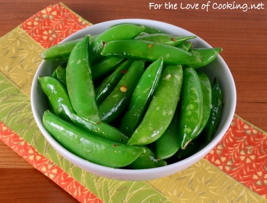 Spicy Sugar Snap Pea Sauté with Garlic and Ginger