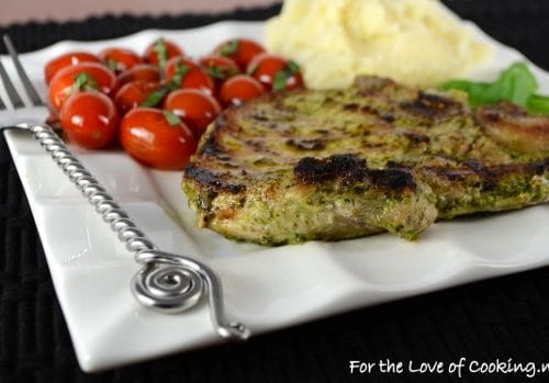 Basil Garlic Rubbed Pork Chops