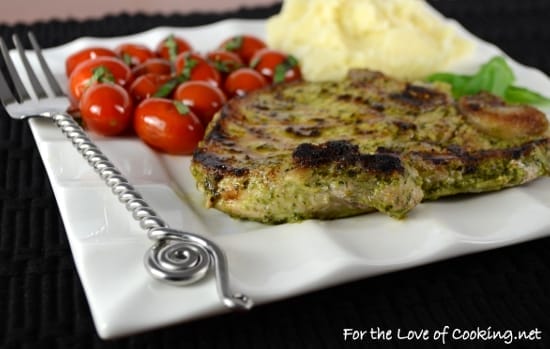 Basil Garlic Rubbed Pork Chops