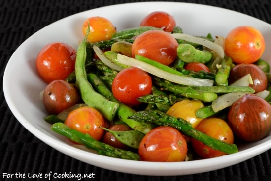 Roasted Heirloom Tomatoes, Asparagus, and Green Beans