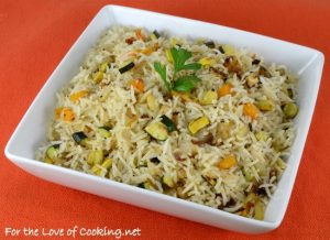 Basmati Rice with Roasted Fennel, Bell Pepper, Zucchini, and Squash