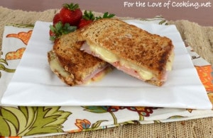 Brie, Ham, and Spicy Mango Jelly Grilled Cheese Sandwich