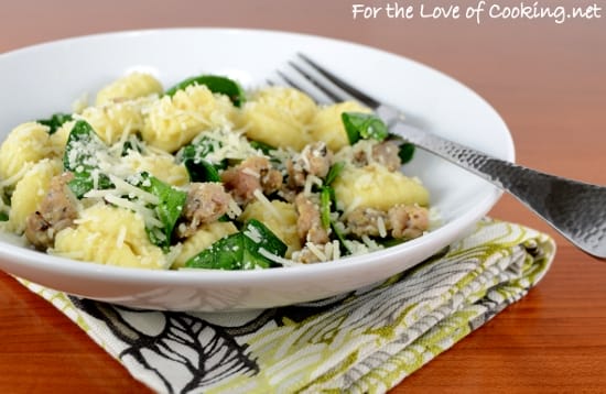 Gnocchi with Sausage and Spinach